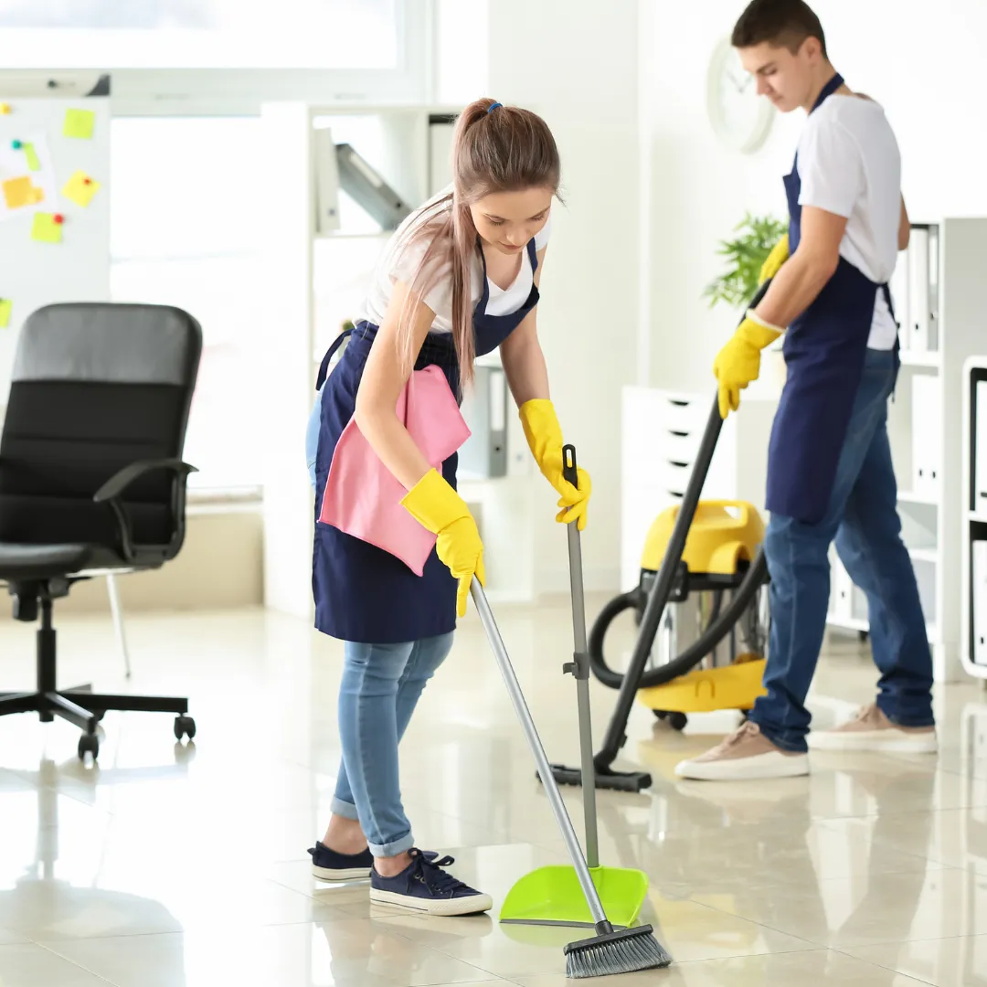 team cleaning office area Pat Headshot
